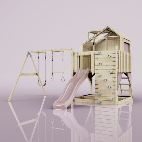 Aire de jeux PolarPlay Lasse Rosa 414 x 399 cm Barre de trapèze