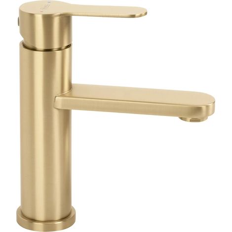Waschbeckenarmatur Rea Arcos Low Brush Gold