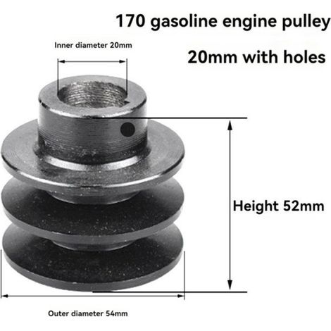 3X Poulie à Courroie Trapézoïdale Double pour Poulie à Rainure D'Alésage de 20 mm Courroie A pour Moteur 168F 170F GX110 GX120 (1/5)