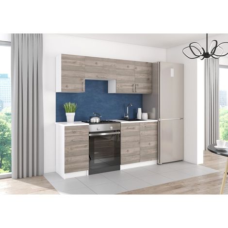Moderne Küchenzeile LECO 180 cm in Eiche Nelson – funktionales Design für jede Küche (1/3)