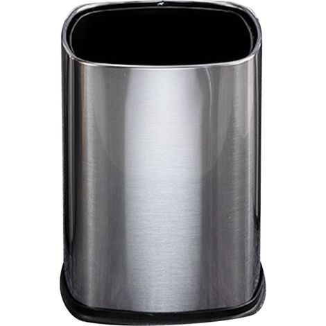 Rechteckiger Abfalleimer (12 l) ohne Deckel, Edelstahl, für Wohnzimmer, Küche, Büro (1/5)