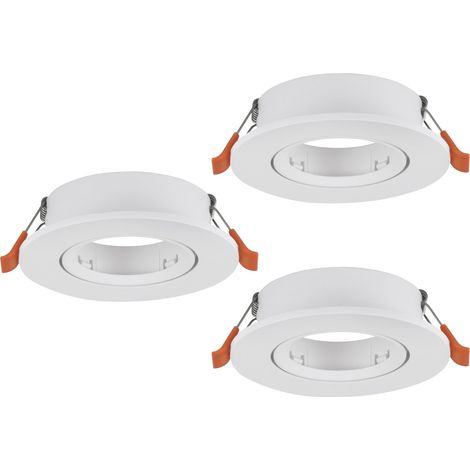 Faretto Incasso Moderno Barranco Gu10 Plastiche Bianche 3 Luci Gu10 Ip20