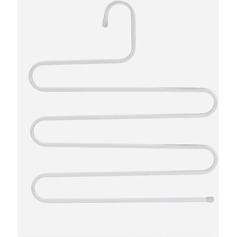 (14.17 x 14.17 inch, 2 Pack, White) S-Type Stainless Steel Clothes Pants Hangers Closet Storage Organizer for Trousers Jeans Scarf Hanging