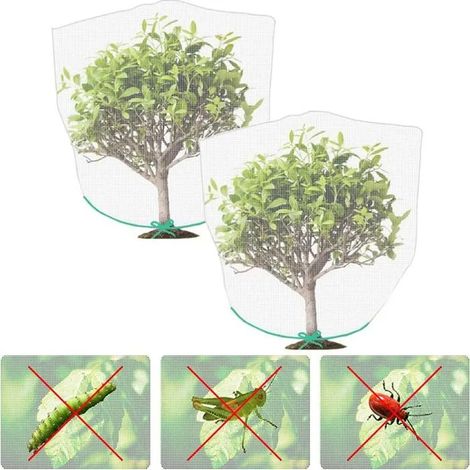 2pcs Filet de protection plantes - Anti insectes et oiseaux Taille adaptable - Jardin - Blanc (1/5)