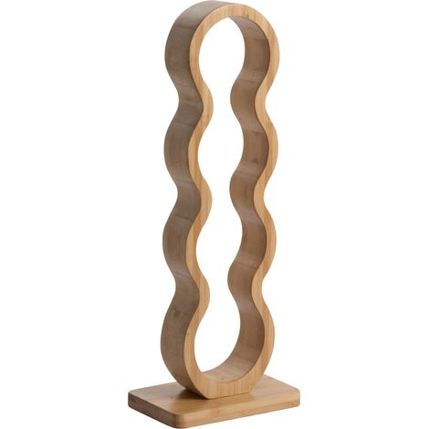 Portabottiglie in bambù fino a 4 bottiglie, stile rustico, colore marrone chiaro Cerise