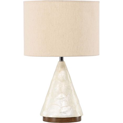 Lampe à Poser en Capiz "Donso" 56cm Gris Clair