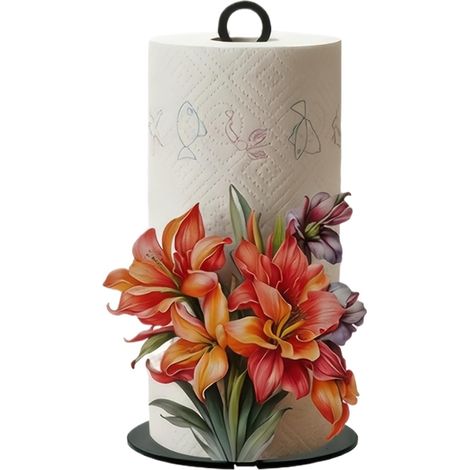 Papierrollenregal Tischständer mit 2D Blumenmuster Für Spüle