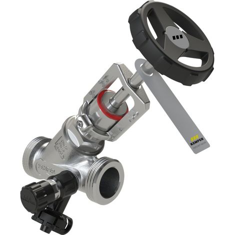 Kemper NIRO válvula de estrangulamiento, con válvula de vaciado, rosca macho, figura 078 1G, DN 32, 0781G03200