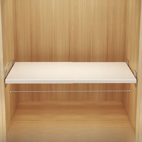 Étagère extensible en acier au carbone, structure robuste, supportant une charge importante. Organisateur de placard mural à plusieurs niveaux, style simple. (Largeur 25 cm, longueur 50-80 cm pour la (1/5)