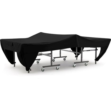 Housse pour table de tennis de table — Matériau en vinyle imperméable et durable (doublure douce), dotée d'un ourlet élastique et de sangles de fixation à boucles 110 x 60 x 30 cm, Noir (1/5)
