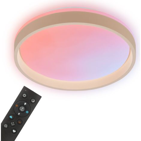 Briloner LED Deckenleuchte AuraGlow Backlight Ø38x8 cm 25W 2700lm Farbwechsel Dimmbar Beige - Deckenlampe Wohnzimmer Schlafzimmer Flur