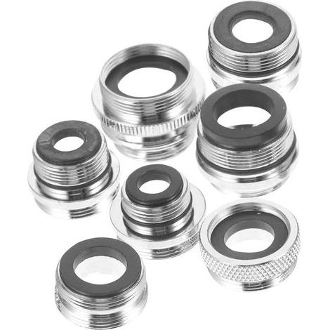 Adaptateur De Robinet D’évier à Tuyau D’arrosage 7 Pièces, Kit Raccord Mâle Et Femelle en Métal Résistant, pour Jardin Cuisine, Connecteur Anti-Fuite, Accès Filtre Et Machine à Laver (1/4)