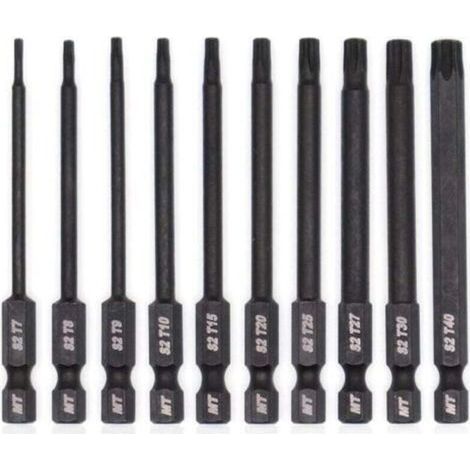 AIMOONSA Jeu d\\'embouts Torx pour tournevis, perceuses et cls chocs, rsistant la temprature, traitement thermique avanc, revtement phosphat, 8 cm, 10 pices (1/5)