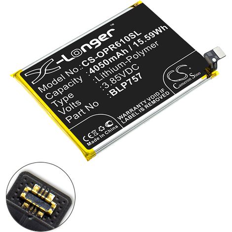 NX - Batterie téléphone, smartphone, GSM pour Oppo 3.85V 4050mAh - BLP757 (1/3)