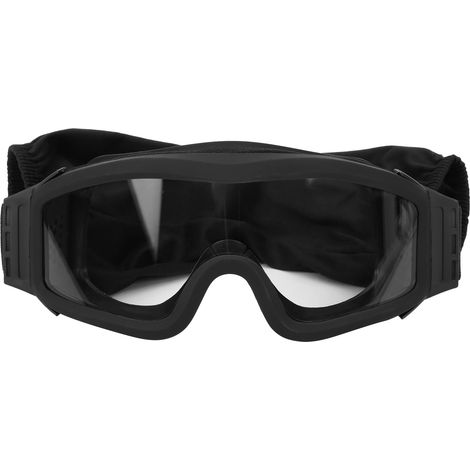 Lunettes de protection militaire anti-explosion, résistantes aux impacts et anti-poussière (monture noire, verre transparent) (1/5)