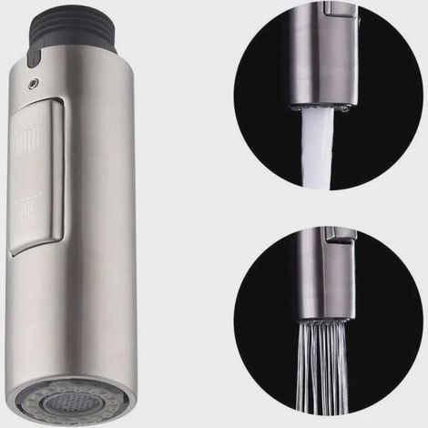 Embout Robinet Cuisine de Rechange DouchetteTête de Robinet Amovible Universelle G1/2 Acier Inoxydable SUS304 Brossée, PFS200-BS (1/4)