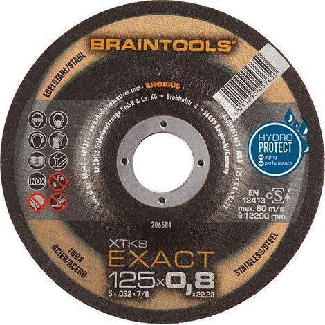 Disco de corte RHODIUS XT8 - Ø125 mm x 0,8 x 22,2 mm - Acero inoxidable - 206684 (1/4)