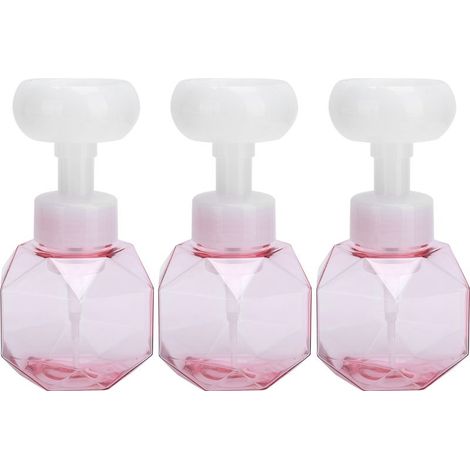 3 Pièces Flacon Pompe Mousse PETG 300ml Fleur Rose Transparent pour Cosmétiques et Lavage des Mains (1/5)