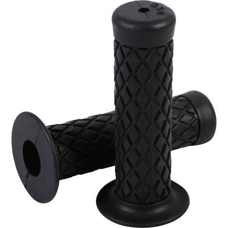 Poignées de guidon universelles vintage 22mm 7/8" en caoutchouc souple noir pour moto cross et roadster (1/3)