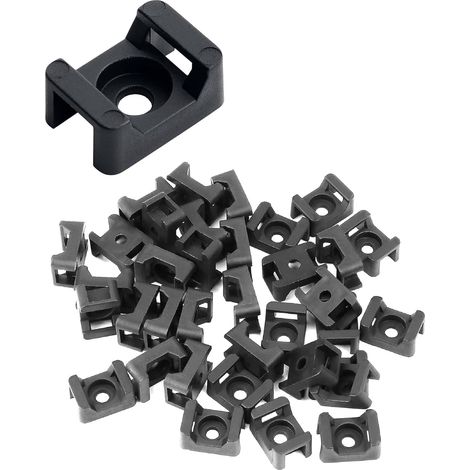 Lot de 200 Attaches de Câbles Noires, à Visser, Adaptées aux Attaches de Câbles de 9 mm, pour Organiser les Câbles et les Fils, Adaptées aux Ateliers de Travail en Salle Informatique de Bureau (5mm) (1/5)