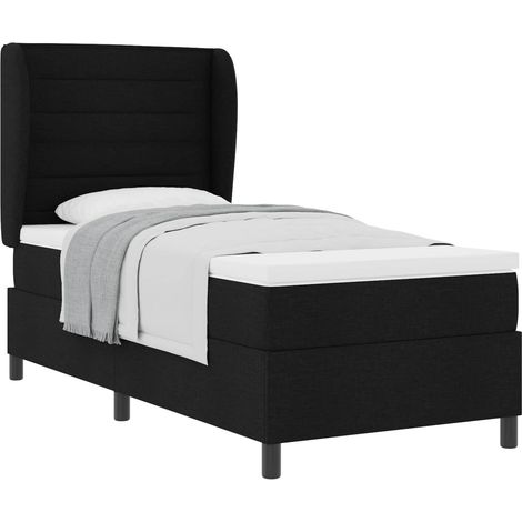 Maison Exclusive - Lit à ressorts avec matelas Noir 80 x 200 cm tissu
