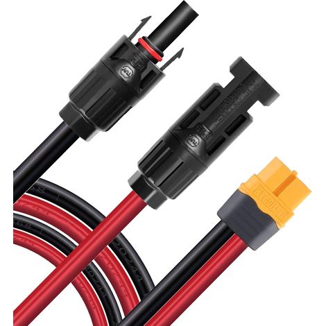 1 Câble Solaire, Connecteur XT60, 12AWG, Pour Panneau Solaire, Générateur Portable