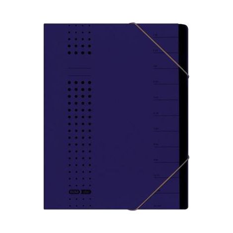 Ordnungsmappe chic DIN A4 320g/m² Intensivkarton recycelt Farbe: dunkelblau 12 Fächer (1/4)