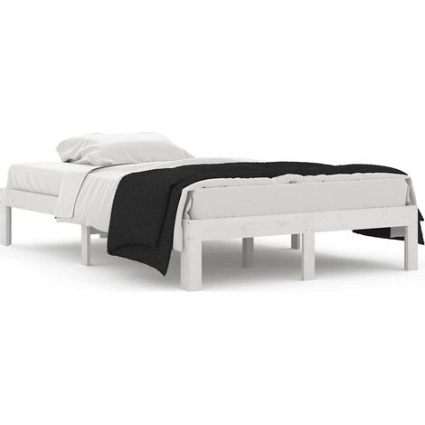Maison Exclusive - Massivholzbett Weiß 120x190 cm (1/5)