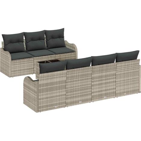 Maison Exclusive - Set Divano da Giardino Grigio chiaro 55 x 55 x 37 cm polyrattan