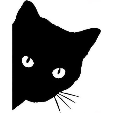 2pcs-autocollant Sticker Tte De Chat Noir Voiture Vinyle Scooter Car Tuning Camion (1/5)