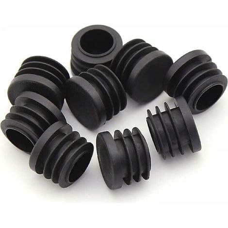 Tappi terminali rotondi in plastica, 30 pezzi, tappi terminali tubolari neri per sedia (25 mm), marrone scuro