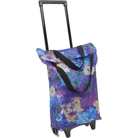 Chariot de Courses, Sac de Courses Pliable à roulettes, Caddie de Courses, Chariot à Main, Chariot de Nourriture, Tige Télescopique pour la Maison, Les Courses en Plein Air (1/5)