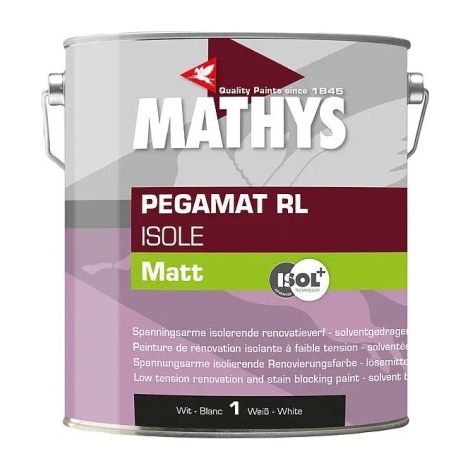 Mathys Pegamat RL Isole Matt Blanc 4 L - Peinture de rénovation isolante blanc mat (1/2)