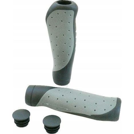 Puños ergonómicos de goma para bicicleta de 13 cm - juego con tapones (1/2)