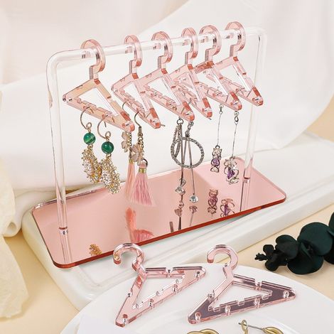 Présentoirs - de boucles d'oreilles pendantes, cintres en forme de support organisateur de boucles d'oreilles en acrylique avec 8 mini cintres 6x15x11cm (1/3)