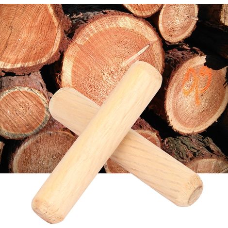 1 paquet de chevilles rondes cannelées en bois pour le travail du bois (10 50 mm) (1/5)