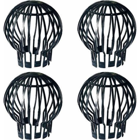 LAN Filtre de gouttière, 4 pièces, protecteur de gouttière, en plastique, durable, résistant à la rouille, drain lisse, adapté aux gouttières, gouttière de toit en filet (noir, 5,7 x 4,9 x 1,7 pouces)