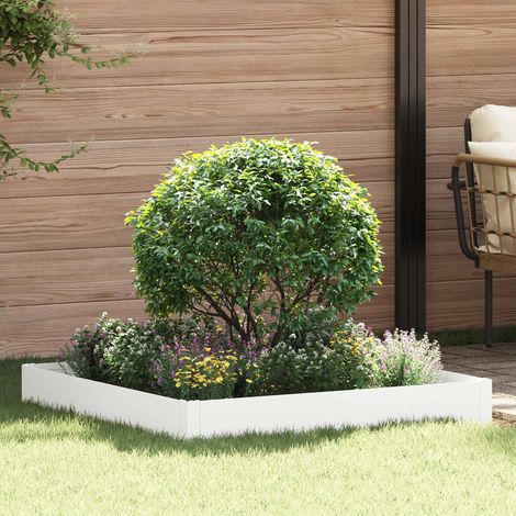 vidaXL Borde de Césped 100 x 100 x 20 cm Acero Blanco (1/5)