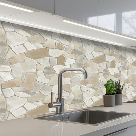 Kitchen Splashback Mosaic - Stones - Beige 150x60 cm