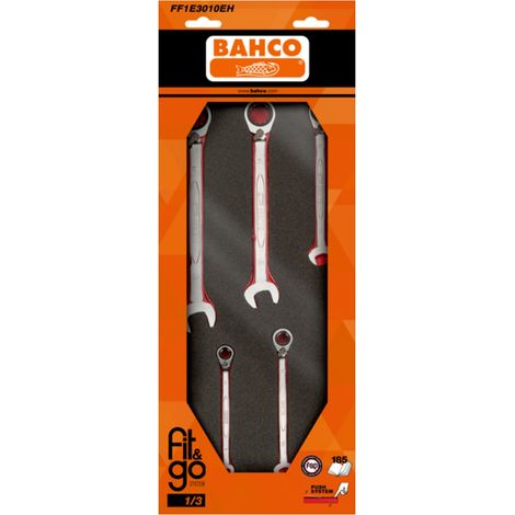 Bahco Fit&Go 1/3 Schaumstoffeinlage 1RM Knarren-Ringschlüsselsatz - 5-tlg.