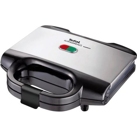 Tefal – Gaufrier et appareil à croque-monsieur 700 W – Acier inoxydable – Poignée froide – Rangement vertical – Thermostat intégré (1/5)