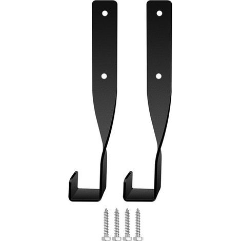 Wall-mounted chainsaw bracket (set of 2), heavy-duty holder for backpack blower and garage tools, with accessory storage hanger. (1/5)