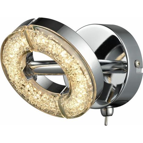Applique tonda cromata Semic LED 2x3W Reality REA823902-06