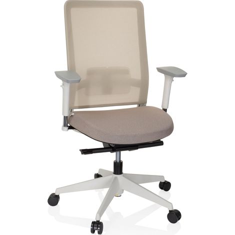 Bürostuhl / Drehstuhl PURE WHITE Netzstoff / Stoff beige hjh OFFICE (1/5)