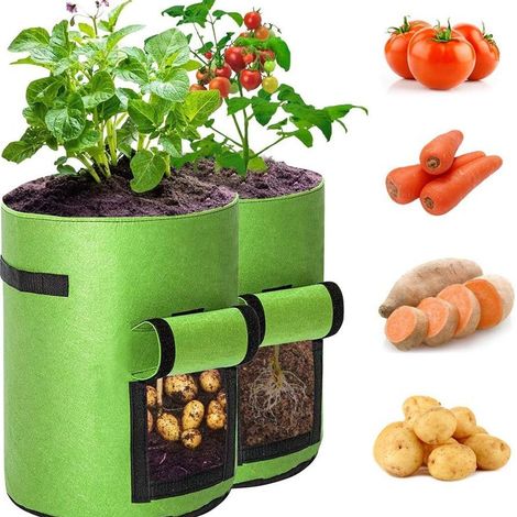 Filiyano-Sacs de culture pour pommes de terre de 10 gallons avec rabat, paquet de 2, épais (1/5)