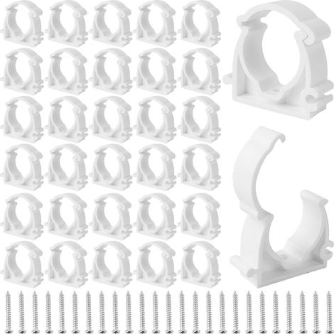 Collier de Serrage Tuyau M25, 50 Pièces, Blanc, 25 mm, PPR, Durite, Vis, Tuyaux Isolés (1/5)
