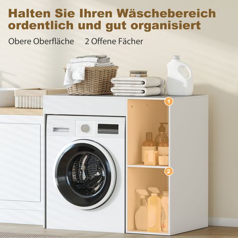 Armoire au-dessus machine à laver, organiseur WC avec étagères ouvertes pour salle de bain, Blanc (1/3)