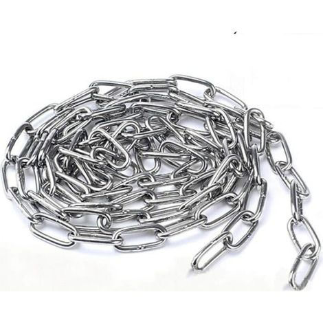 Chaîne en acier inoxydable 304, capacité de charge maximale 200 kg, diamètre du fil 4 mm, longueur 1 mètre, robuste et durable. (1/4)