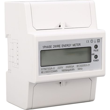 Compteur électrique monophasé 4P DC220V XTM75SA-U, rail DIN 35mm, affichage LCD, 20(80)A, mesureur standard modulaire pour tableau électrique. (1/5)
