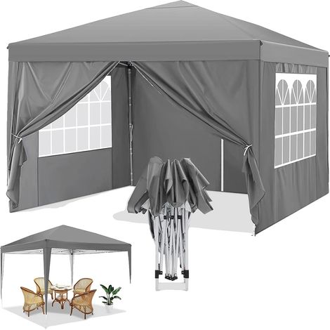 Tente Canopy Pop Up, Imperméable, Protection UV, Gris Foncé (1/2)